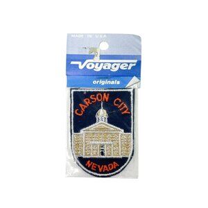 Vintage Carson City Nevada Jacket Patch Capitol Building Travel Souvenir- NOS